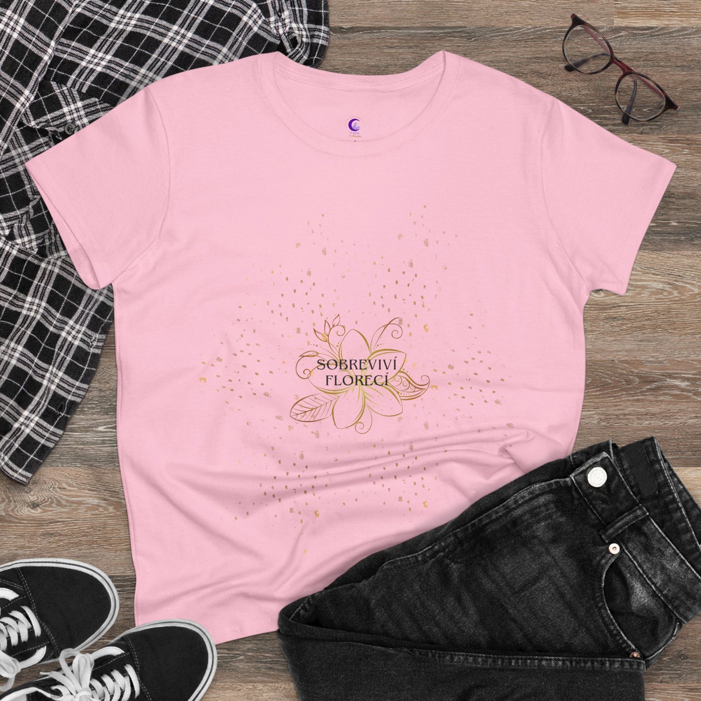 Camiseta inspiradora-Sobreviví, florecí