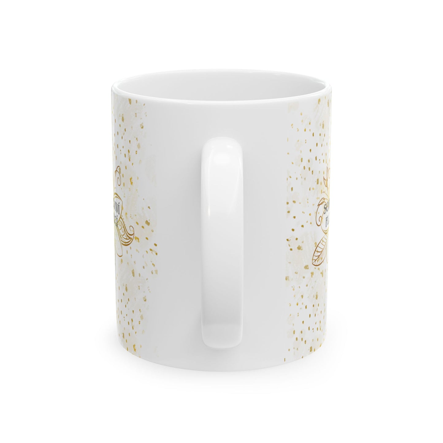 Floral Motivational Mug - Florecer en medio de todo- Edición dorada