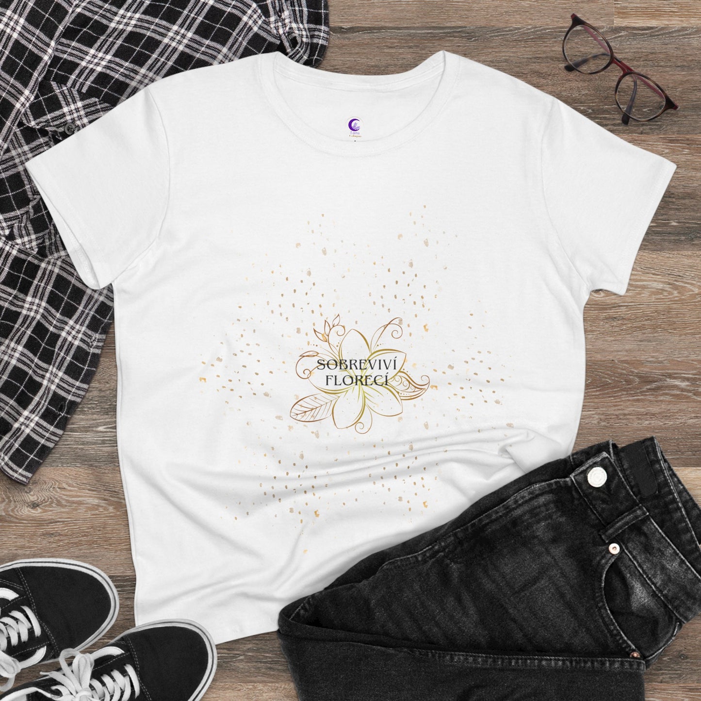 Camiseta inspiradora-Sobreviví, florecí